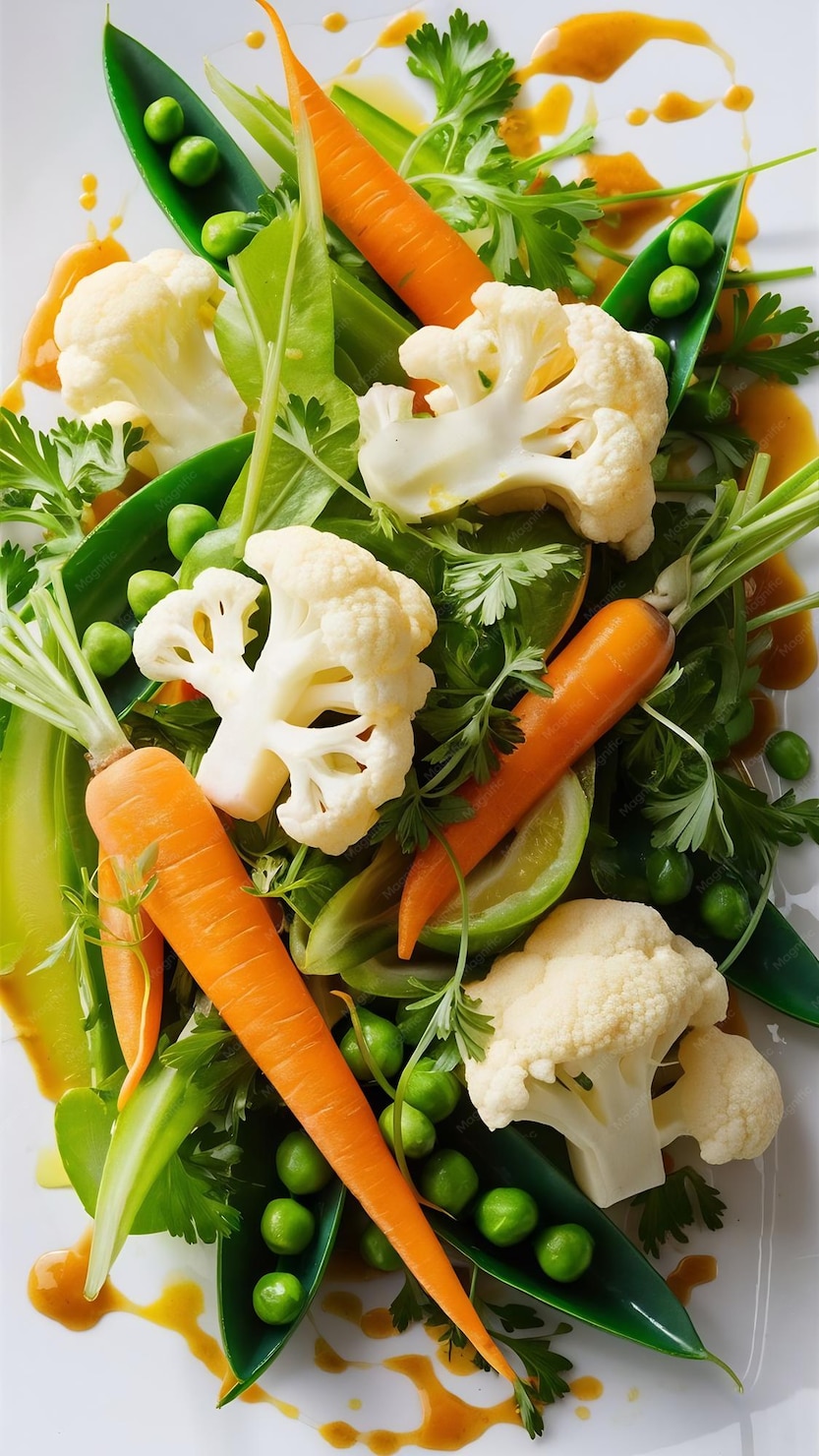 Assorted fresh vegetables prepared for freezing